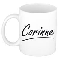 Naam cadeau mok / beker Corinne met sierlijke letters 300 ml   - - thumbnail