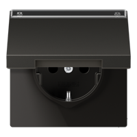 Jung wandcontactdoos 1-voudig met randaarde en Klapdeksel Antraciet AL 1520 KL AN - thumbnail