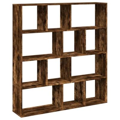 Boekenkast 132x29x141,5 cm bewerkt hout gerookt eikenkleurig