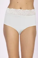 Kanten modal taille slip dames - Hoge kanten dames onderbroek - 44 - Huidskleur | Dames slip - Onderbroek - Ondergoed - 44 - Onderbroek - Ondergoed - thumbnail