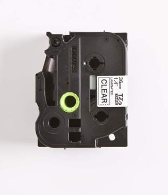Brother TZe tape voor P-Touch 36 mm, zwart op transparant Brother TZe tape voor P-Touch 36 mm, zwart op transparant