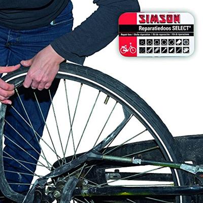 Simson Reparatiedoos select 12,5 cm aluminium rood/wit 23-delig - thumbnail