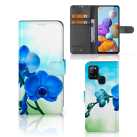 Samsung Galaxy A21s Hoesje Orchidee Blauw - Cadeau voor je Moeder - thumbnail