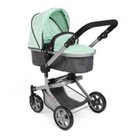 Combi-poppenwagen Mika - Melange Antraciet Mint - thumbnail