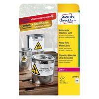 Avery-Zweckform L4778-8 45.7 x 21.2 mm Polyester folie Wit 384 stuk(s) Permanent hechtend Weerbestendige etiketten - thumbnail