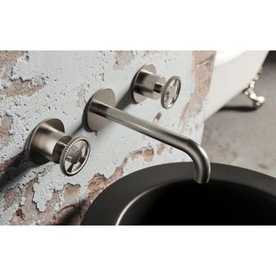 Wastafelmengkraan Hotbath Cobber @Work Inbouw 18 cm 3 Gats Geborsteld Nikkel (excl. inbouwdeel)