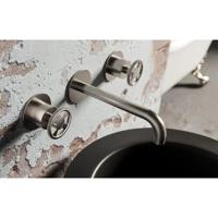 Wastafelmengkraan Hotbath Cobber @Work Inbouw 18 cm 3 Gats Geborsteld Nikkel (excl. inbouwdeel) - thumbnail