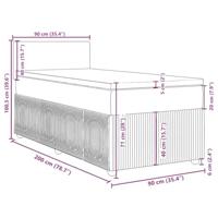Boxspring met matras stof blauw 90x200 cm - thumbnail