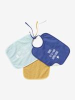 Set met 3 slabbetjes baby set blauw - thumbnail