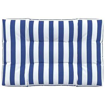 VidaXL Palletkussen gestreept 120x80x12 cm stof blauw en wit VidaXL Palletkussen gestreept 120x80x12 cm stof blauw en wit