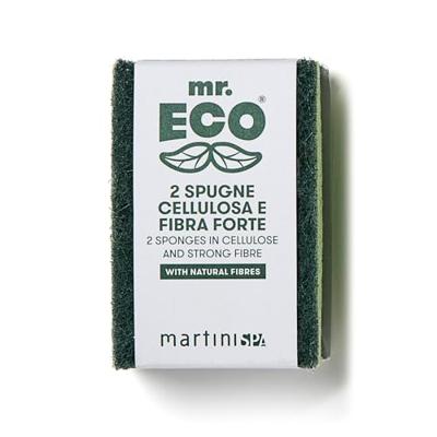Mr. Eco schuurspons ft 9,8 x 6,8 x 2 cm, met stevige vezels, pak van 2 stuks