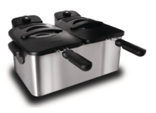 Inventum GF461 friteuse Frituurpan 5 l Dubbel Zwart, Roestvrijstaal Vrijstaand 3600 W