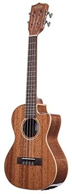 Kala KA-SMH-TG Gloss Solid Mahogany CE massieve elektrisch-akoestische tenor ukelele met koffer