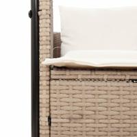 Ligbed tweepersoons met dak en gordijn poly rattan beige - thumbnail