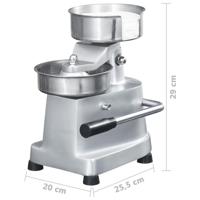 Hamburgerpersmachine met 500 scheidingsbladen 10 cm aluminium - thumbnail