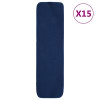 VidaXL Trapmatten 15 st anti-slip rechthoekig 75x20 cm marineblauw - thumbnail