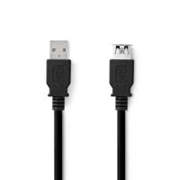 USB-Kabel | USB 3.2 Gen 1 | USB-A Male | USB-A Female | 5 Gbps | Vernikkeld | 3.00 m | Rond | PVC | Zwart - thumbnail
