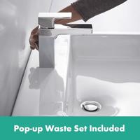 Hansgrohe Wastafelmengkraan Vernis Shape Eengreeps 100 Met Metalen Trekwaste Chroom - thumbnail