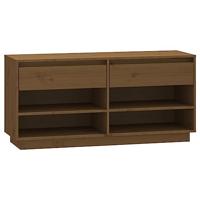 VidaXL Schoenenkast 110x34x52 cm massief grenenhout honingbruin - thumbnail