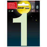 Glow in the dark Nummer 1 - 100 mm zelfklevend. - thumbnail