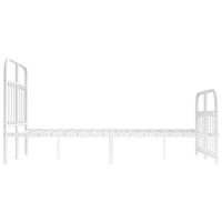 Bedframe met hoofd- en voeteneinde metaal wit 120x200 cm - thumbnail