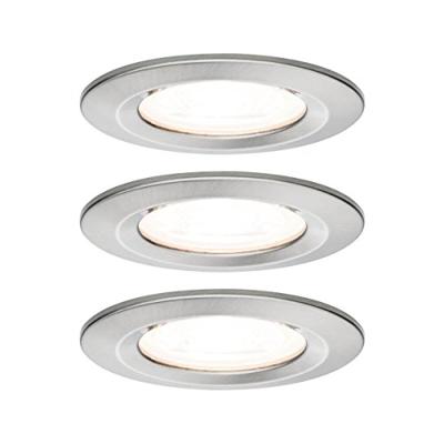 Paulmann Inbouwlamp voor badkamer Set van 3 stuks 19.5 W IJzer (geborsteld)