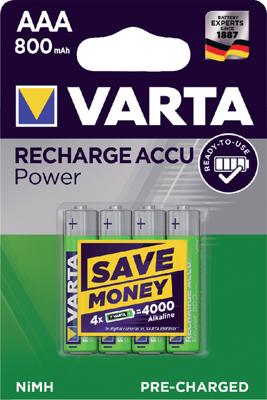 Var Ta oplaadbare mini penlite batterij aaa 800 mah nimh 1.2v 4 stuks op kaart