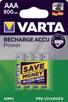 Var Ta oplaadbare mini penlite batterij aaa 800 mah nimh 1.2v 4 stuks op kaart - thumbnail