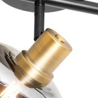 QAZQA Plafondspot zwart met smoke glas langwerpig 3-lichts - Zuzanna - thumbnail