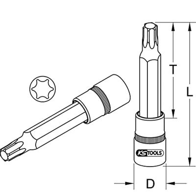 KS Tools 911.1938 1/2 uitlaatgassregel-ventieldop voor Opel, 140 mm, T45
