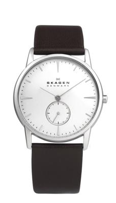 Horlogeband Skagen 958XLSL Leder Donkerbruin 22mm