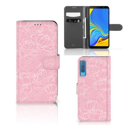 Samsung Galaxy A7 (2018) Hoesje White Flowers Samsung Galaxy A7 (2018) Hoesje White Flowers