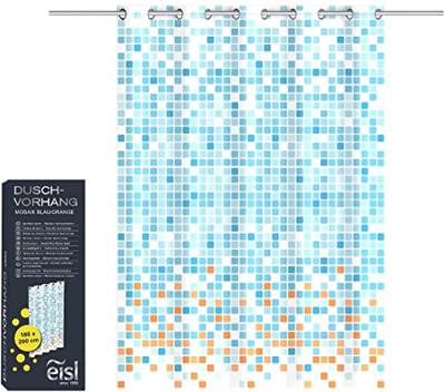 EISL douchegordijn met mozaïek 200x180x0,2 cm blauw en oranje