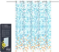 EISL douchegordijn met mozaïek 200x180x0,2 cm blauw en oranje - thumbnail