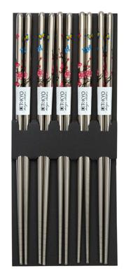 Roestvrij stalen eetstokjes met figuur - Set van 5 paar Roestvrij stalen eetstokjes met figuur - Set van 5 paar