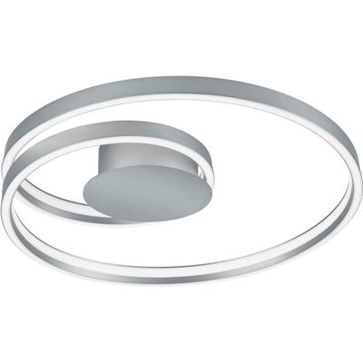 LED Plafondlamp - Cinque Ciola - 1 Lichtpunt van 46 Watt - Dimbaar - Aanpasbare Lichtkleur - Mat Nikkel - Metaal