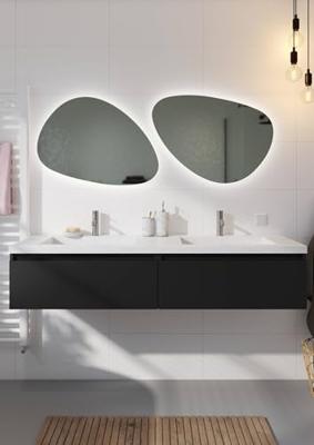 Ben Organic organische spiegel met LED verlichting en anti-condens 80x50cm