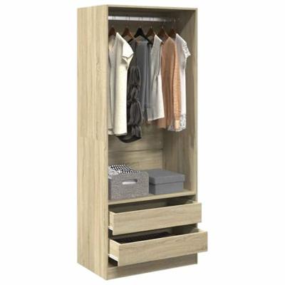 Kledingkast 80x50x200 cm bewerkt hout sonoma eikenkleurig