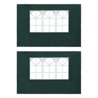 Tentwanden met raam PE groen 2 st - thumbnail