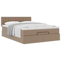 Ottoman bed met matras 140x200cm kunstleer cappuccinokleurig - thumbnail