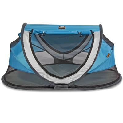 DERYAN Reisbedje pop-up Peuter Luxe met klamboe blauw