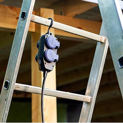 Orno Hangkoppeling zwart IP44 H05 3x1,5qmm 10m 4V met klep - 6871981