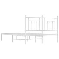 Bedframe met hoofdbord metaal wit 140x190 cm - thumbnail