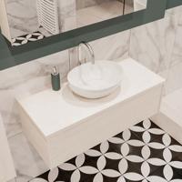 Mondiaz Lush Barco badmeubel underlayment 100 cm 1 lade mdf 1 waskom midden 1 kraangat - thumbnail