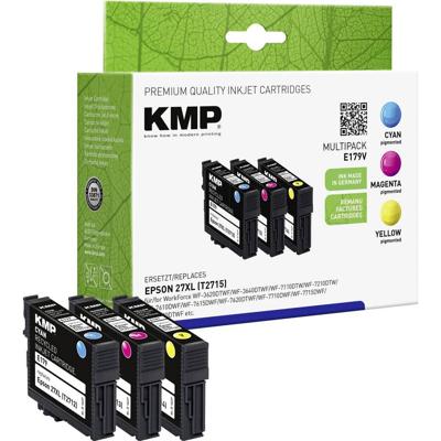 KMP Inktcartridge vervangt Epson 27XL, T2715, T2712, T2713, T2714 Compatibel Combipack Cyaan, Magenta, Geel E179V 1627,4005 KMP Inktcartridge vervangt Epson 27XL, T2715, T2712, T2713, T2714 Compatibel Combipack Cyaan, Magenta, Geel E179V 1627,4005