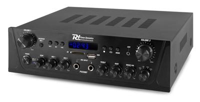 Power Dynamics PV220BT 2 zoneversterker 200W met FM, USB, BT & MP3-speler