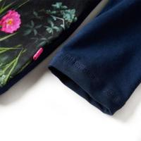 Kinderjurk met lange mouwen hertenprint 104 marineblauw - thumbnail