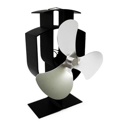 YL401 3-Blade hoge temperatuur metalen warmte aangedreven open haard kachel fan (zilver)