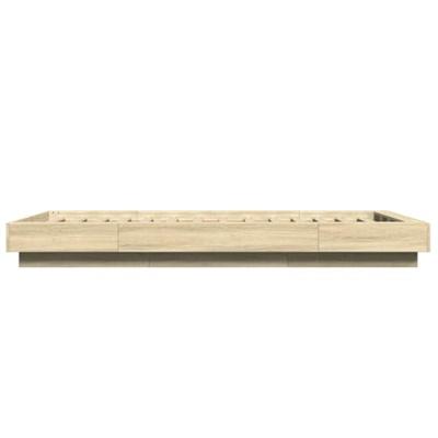 Bedframe met LED-verlichting sonoma eikenkleurig 75x190 cm