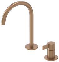 IVY Pact Wastafelmengkraan - 2-gats - bladmontage - uitloop - coldstart - Geborsteld mat koper PVD 6101305 - thumbnail